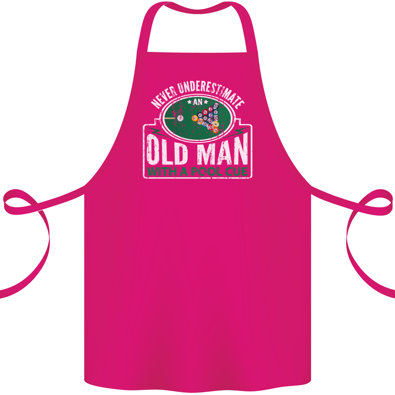 An Old Man With a Pool Cue Player Funny Cotton Apron 100% Organic Pink