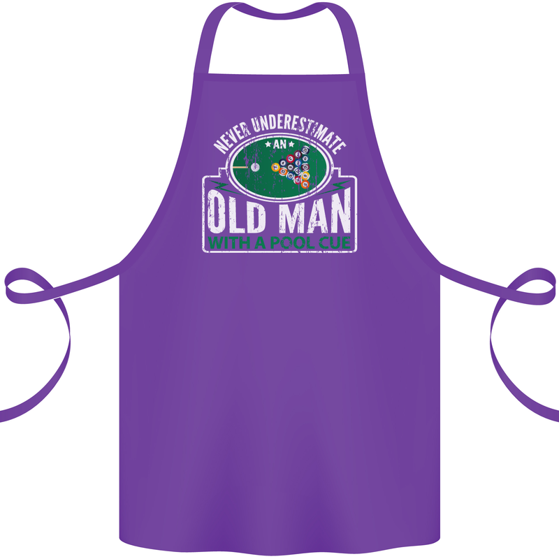 An Old Man With a Pool Cue Player Funny Cotton Apron 100% Organic Purple