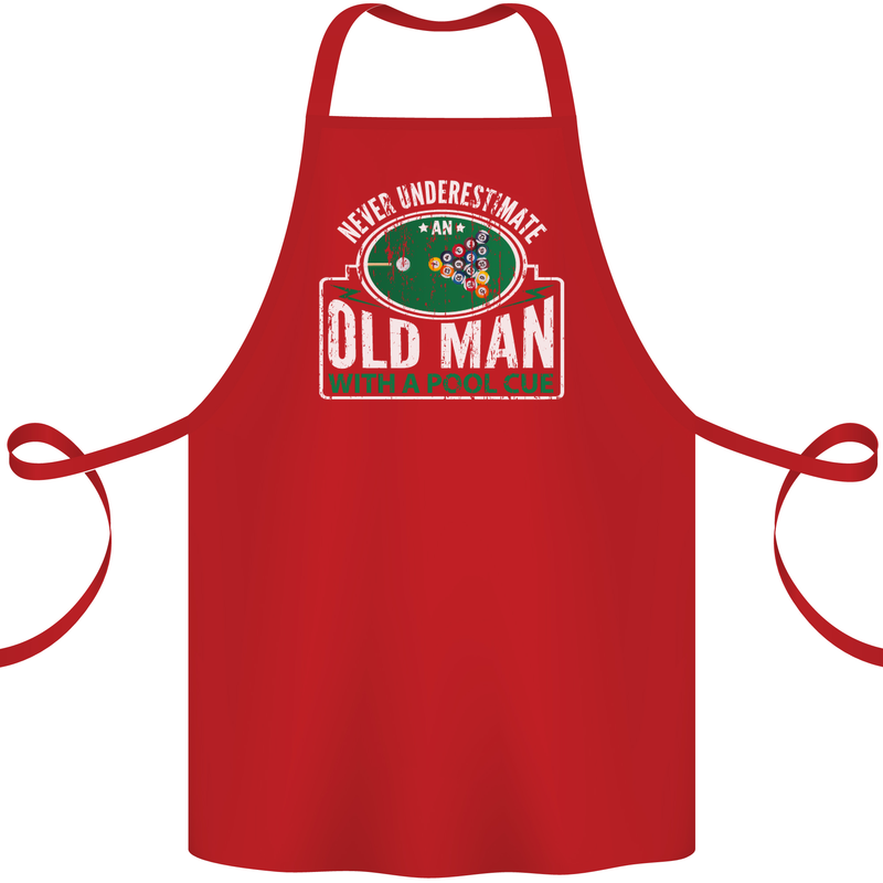 An Old Man With a Pool Cue Player Funny Cotton Apron 100% Organic Red