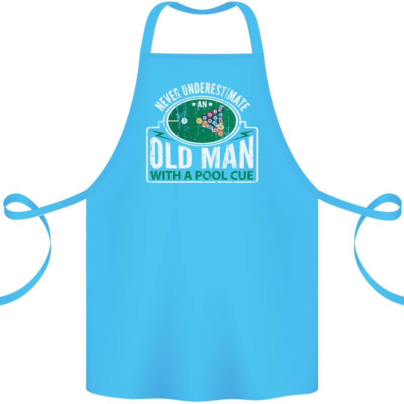 An Old Man With a Pool Cue Player Funny Cotton Apron 100% Organic Turquoise
