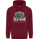 An Old Man With a Pool Cue Player Funny Mens 80% Cotton Hoodie Maroon