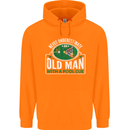 An Old Man With a Pool Cue Player Funny Mens 80% Cotton Hoodie Orange