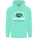 An Old Man With a Pool Cue Player Funny Mens 80% Cotton Hoodie Peppermint