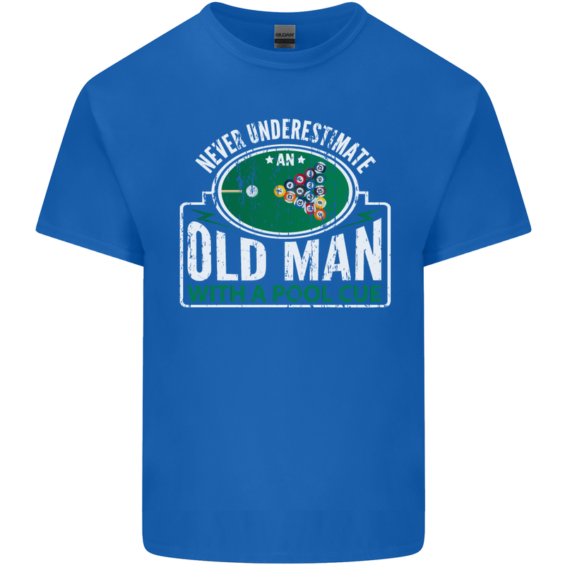 An Old Man With a Pool Cue Player Funny Mens Cotton T-Shirt Tee Top Royal Blue