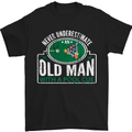 An Old Man With a Pool Cue Player Funny Mens T-Shirt Cotton Gildan Black