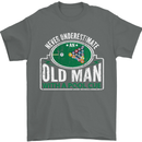 An Old Man With a Pool Cue Player Funny Mens T-Shirt Cotton Gildan Charcoal