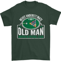 An Old Man With a Pool Cue Player Funny Mens T-Shirt Cotton Gildan Forest Green
