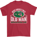 An Old Man With a Pool Cue Player Funny Mens T-Shirt Cotton Gildan Red