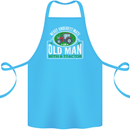 An Old Man With a Tractor Farmer Funny Cotton Apron 100% Organic Turquoise