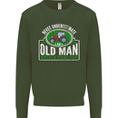 An Old Man With a Tractor Farmer Funny Mens Sweatshirt Jumper Forest Green