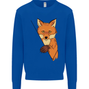 An Orange Fox Illustration Mens Sweatshirt Jumper Royal Blue