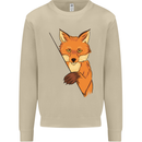 An Orange Fox Illustration Mens Sweatshirt Jumper Sand