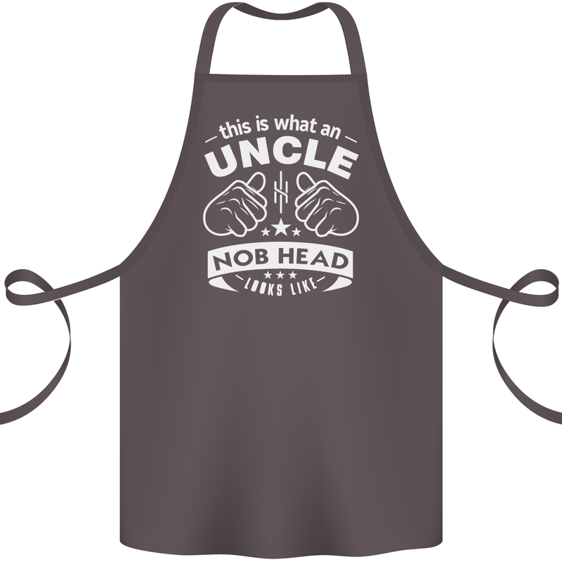 An Uncle Nob Head Looks Like Uncle's Day Cotton Apron 100% Organic Dark Grey