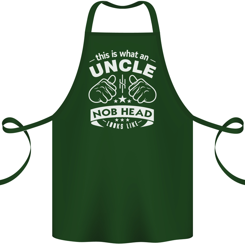 An Uncle Nob Head Looks Like Uncle's Day Cotton Apron 100% Organic Forest Green