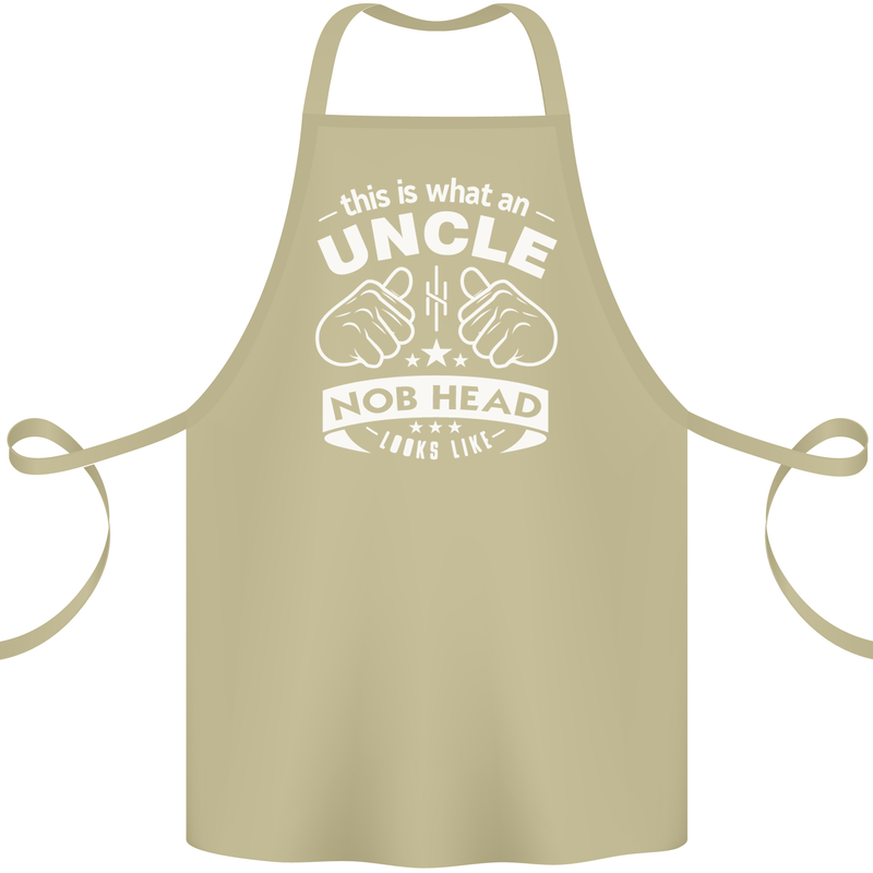 An Uncle Nob Head Looks Like Uncle's Day Cotton Apron 100% Organic Khaki