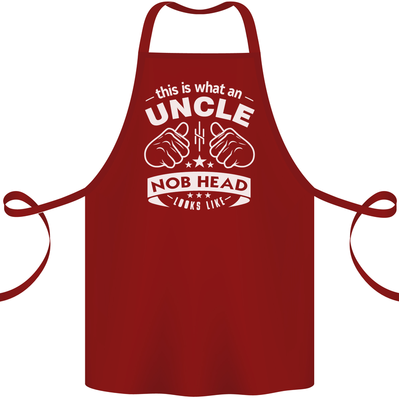 An Uncle Nob Head Looks Like Uncle's Day Cotton Apron 100% Organic Maroon
