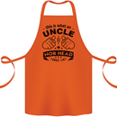 An Uncle Nob Head Looks Like Uncle's Day Cotton Apron 100% Organic Orange