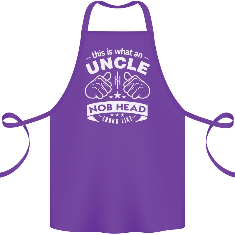 An Uncle Nob Head Looks Like Uncle's Day Cotton Apron 100% Organic Purple