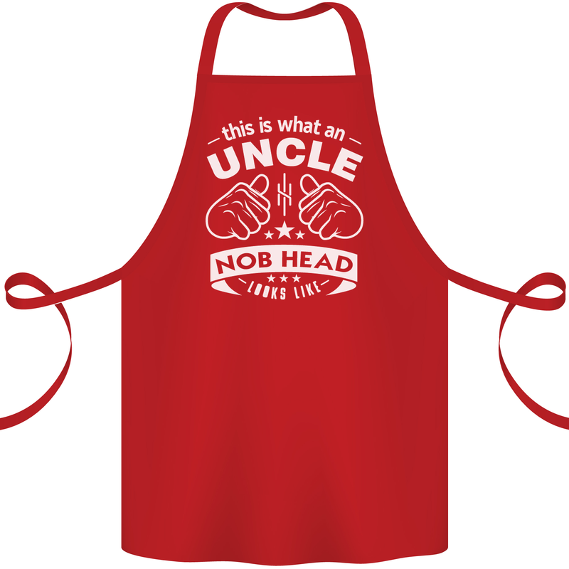 An Uncle Nob Head Looks Like Uncle's Day Cotton Apron 100% Organic Red