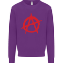 Anarchist Anarchism Logo Symbol Activist Mens Sweatshirt Jumper Purple