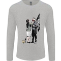 Anarchy Banksy Punk Mum Mens Long Sleeve T-Shirt Sports Grey
