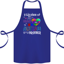 And He's My Brother Autistic Autism ASD Cotton Apron 100% Organic Royal Blue