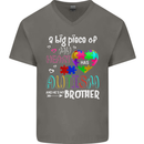 And He's My Brother Autistic Autism ASD Mens V-Neck Cotton T-Shirt Charcoal