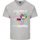 And He's My Brother Autistic Autism ASD Mens V-Neck Cotton T-Shirt Sports Grey
