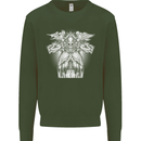 Angel of Death Day of the Dead Skull DOTD Mens Sweatshirt Jumper Forest Green