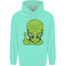 Angry Alien Finger Flip Funny Offensive Mens 80% Cotton Hoodie Peppermint