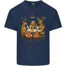 Animals Funny Wildlife Poker Game Cards Mens Cotton T-Shirt Tee Top Navy Blue