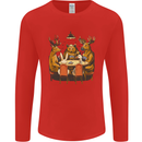 Animals Funny Wildlife Poker Game Cards Mens Long Sleeve T-Shirt Red