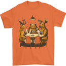 Animals Funny Wildlife Poker Game Cards Mens T-Shirt Cotton Gildan Orange