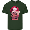 Anime Samurai Woman With Sword Mens Cotton T-Shirt Tee Top Forest Green