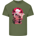 Anime Samurai Woman With Sword Mens Cotton T-Shirt Tee Top Military Green