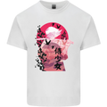 Anime Samurai Woman With Sword Mens Cotton T-Shirt Tee Top White