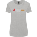 Anti Smoking Grim Reaper Smoker Give UP Womens Wider Cut T-Shirt Sports Grey