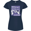 Antisocial Gamer Gaming Funny Graphics Womens Petite Cut T-Shirt Navy Blue