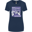 Antisocial Gamer Gaming Funny Graphics Womens Wider Cut T-Shirt Navy Blue