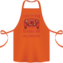 Antisocial Gamer Gaming Leave My Room Cotton Apron 100% Organic Orange