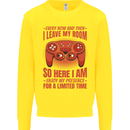 Antisocial Gamer Gaming Leave My Room Kids Sweatshirt Jumper Yellow