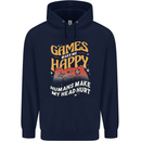Antisocial Gamer Video Gaming Joypad Mens 80% Cotton Hoodie Navy Blue