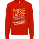 Antisocial Gamer Video Gaming Joypad Mens Sweatshirt Jumper Bright Red
