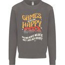 Antisocial Gamer Video Gaming Joypad Mens Sweatshirt Jumper Charcoal