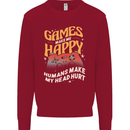 Antisocial Gamer Video Gaming Joypad Mens Sweatshirt Jumper Red