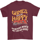 Antisocial Gamer Video Gaming Joypad Mens T-Shirt 100% Cotton Maroon