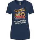 Antisocial Gamer Video Gaming Joypad Womens Wider Cut T-Shirt Navy Blue