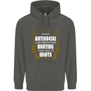 Antisocial I Prefer to Go Hunting Hunter Childrens Kids Hoodie Storm Grey