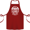 Apocalyptic Survival Skill Skull Gaming Cotton Apron 100% Organic Maroon