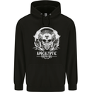 Apocalyptic Survival Skill Skull Gaming Mens 80% Cotton Hoodie Black